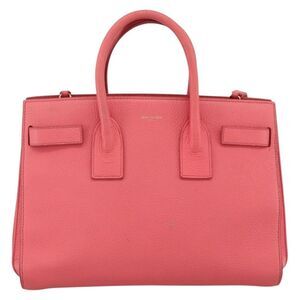 Saint Laurent Sac De Jour Bag Leather Pink Leather Handbag (Pre-Owned)